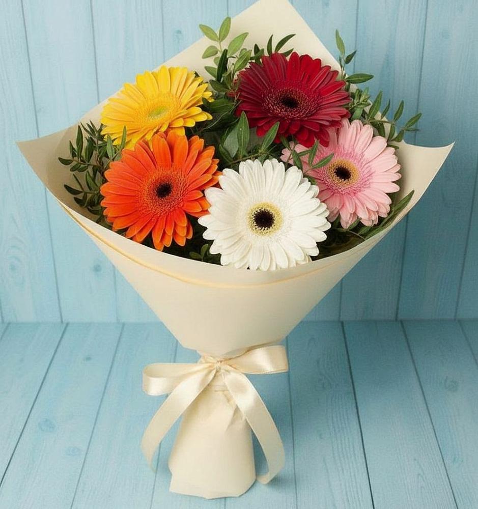 Букет цветов из: Герберы в Тёплом