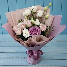Букет цветов из:  Розы и Лизиантусы в Тёплом