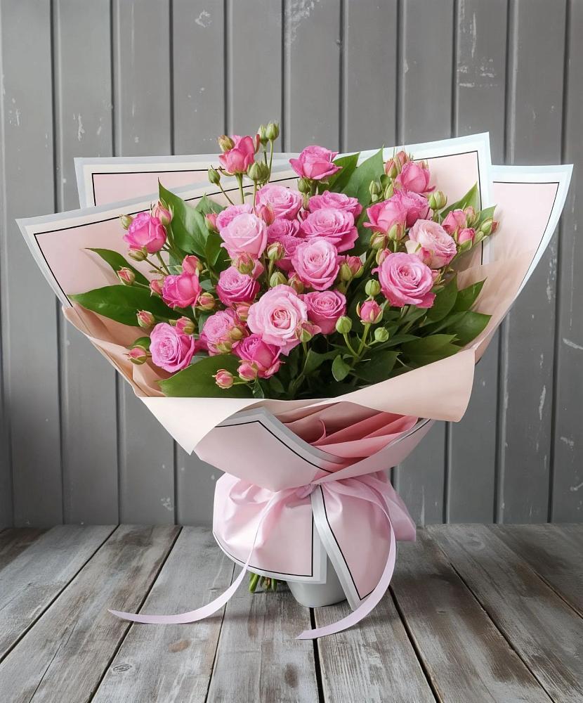 Букет Розовый кустик в Тёплом