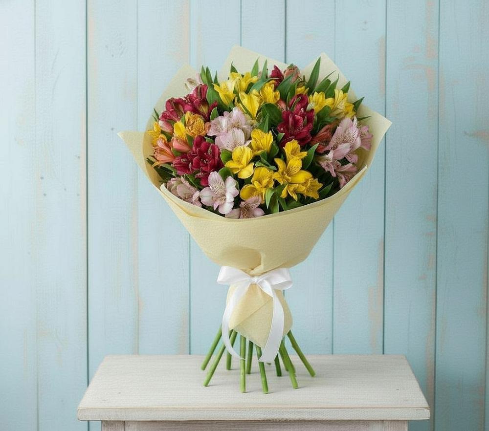 Букет цветов из: Альстромерии в Тёплом