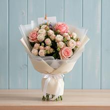 Букет цветов из:  Розы #REPLACE_PRED# Тёплом